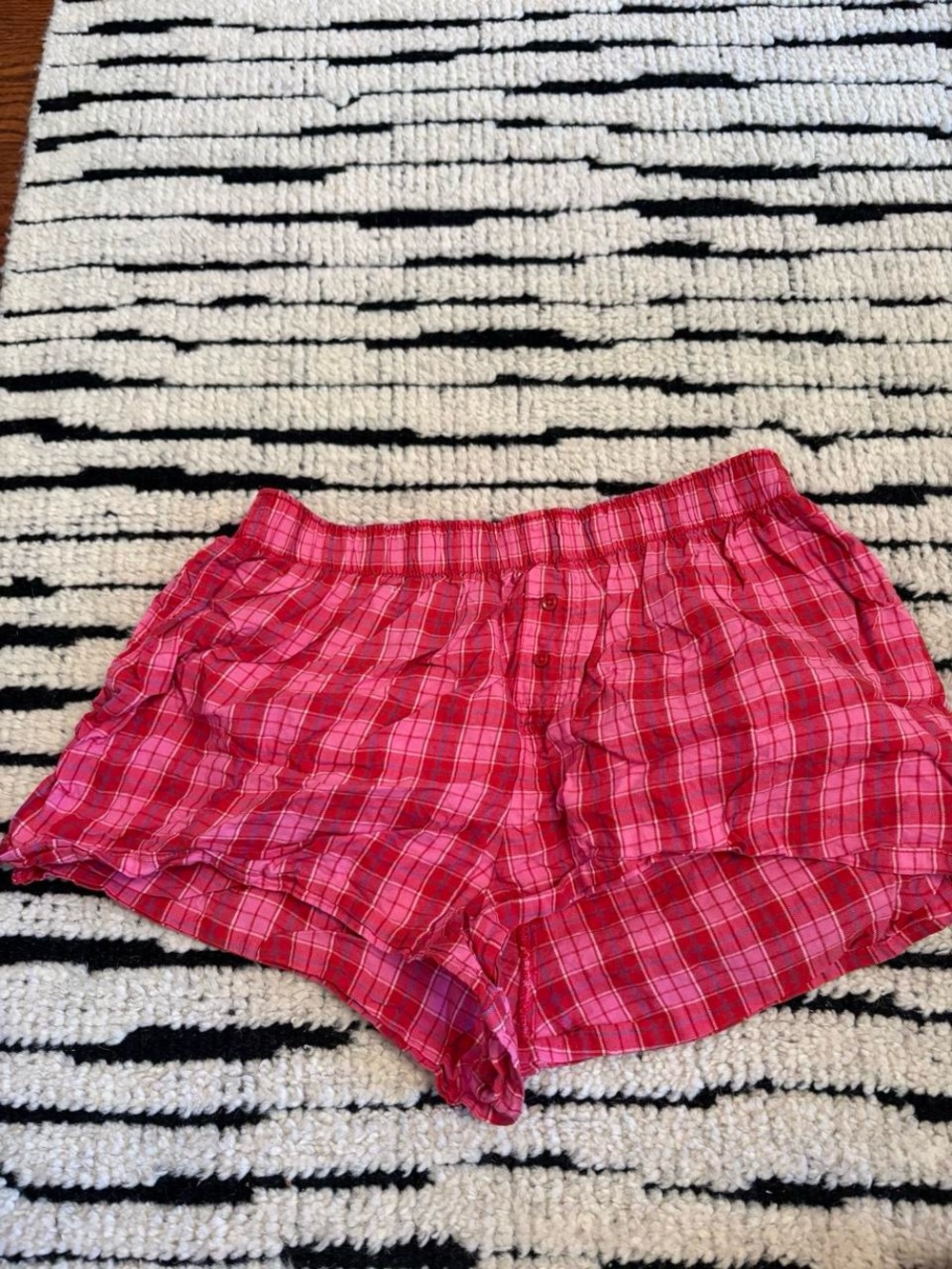 Target Pink Plaid Cotton Lounge Shorts - Picture 2 of 5